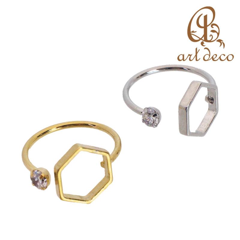 指輪 リング フォークリング 六角形 1個 フリーサイズ アクセサリー パーツ ハンドメイド レジン フレーム 材料 金具 装飾 カラワク 空枠 Ri 480 1set アールデコ 通販 Yahoo ショッピング