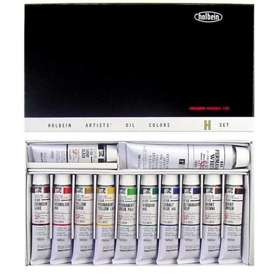 ホルベイン 油絵具 H905 Hセット 12色 （専門家用油絵具） : 額縁