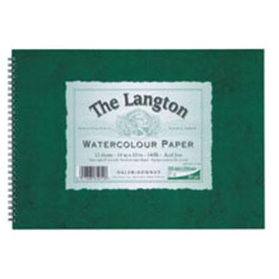 ラングトン水彩紙 F4 スパイラル綴じ 中目（ パルプ100% 12枚入