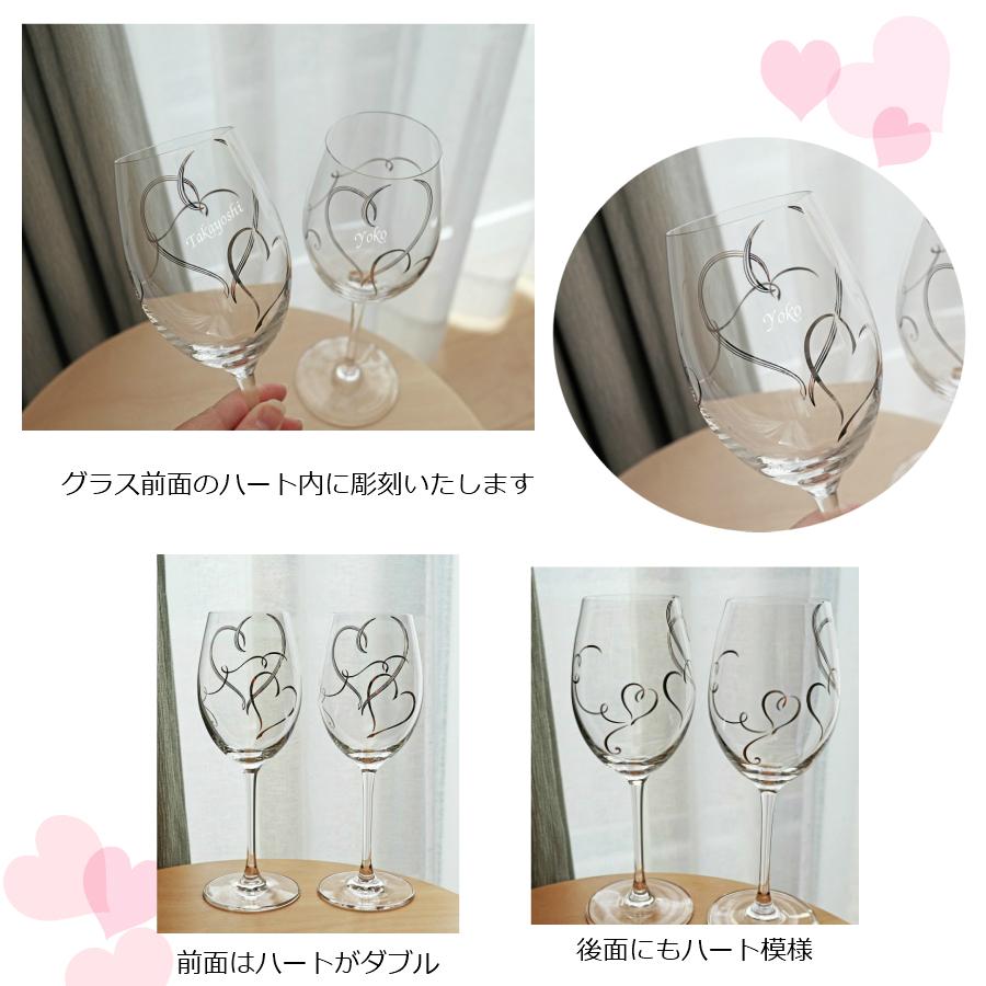 簡単 名入れ ペア ワイングラス ハート おしゃれ 結婚祝い 記念日 誕生日 お祝い Kg 3 アートガラス工房ひだまり 通販 Yahoo ショッピング