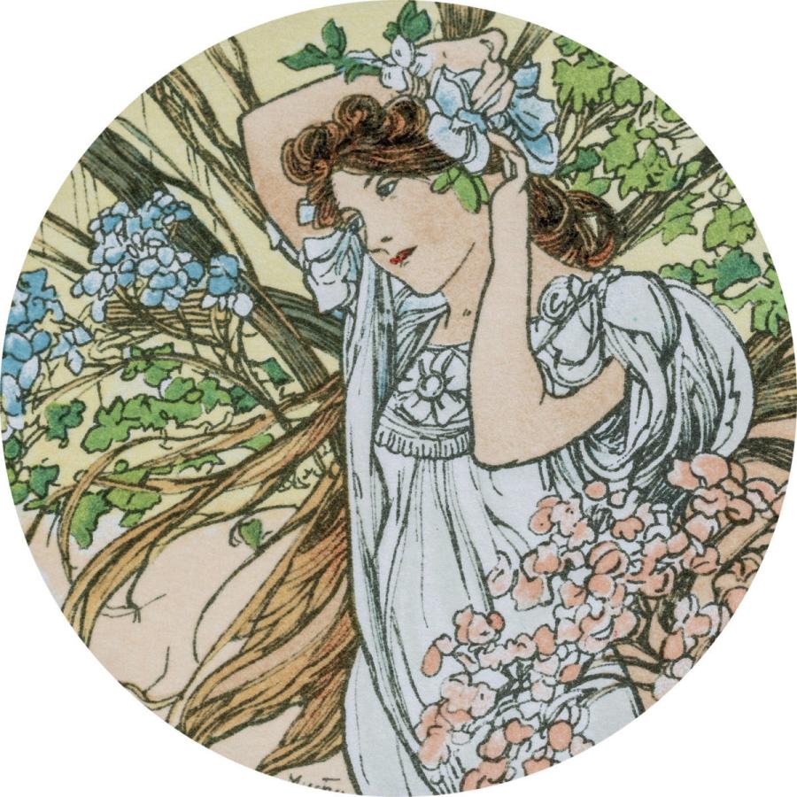 ミュシャ宝石工芸画(保証書付）