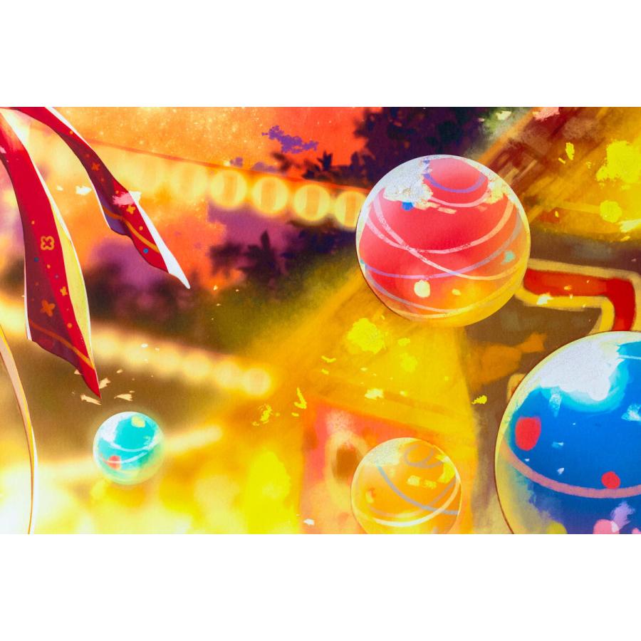 p19『夏のお祭り』ミックスドメディア 版画 本人 鉛筆 サイン25部限定 アールビバン保証書付