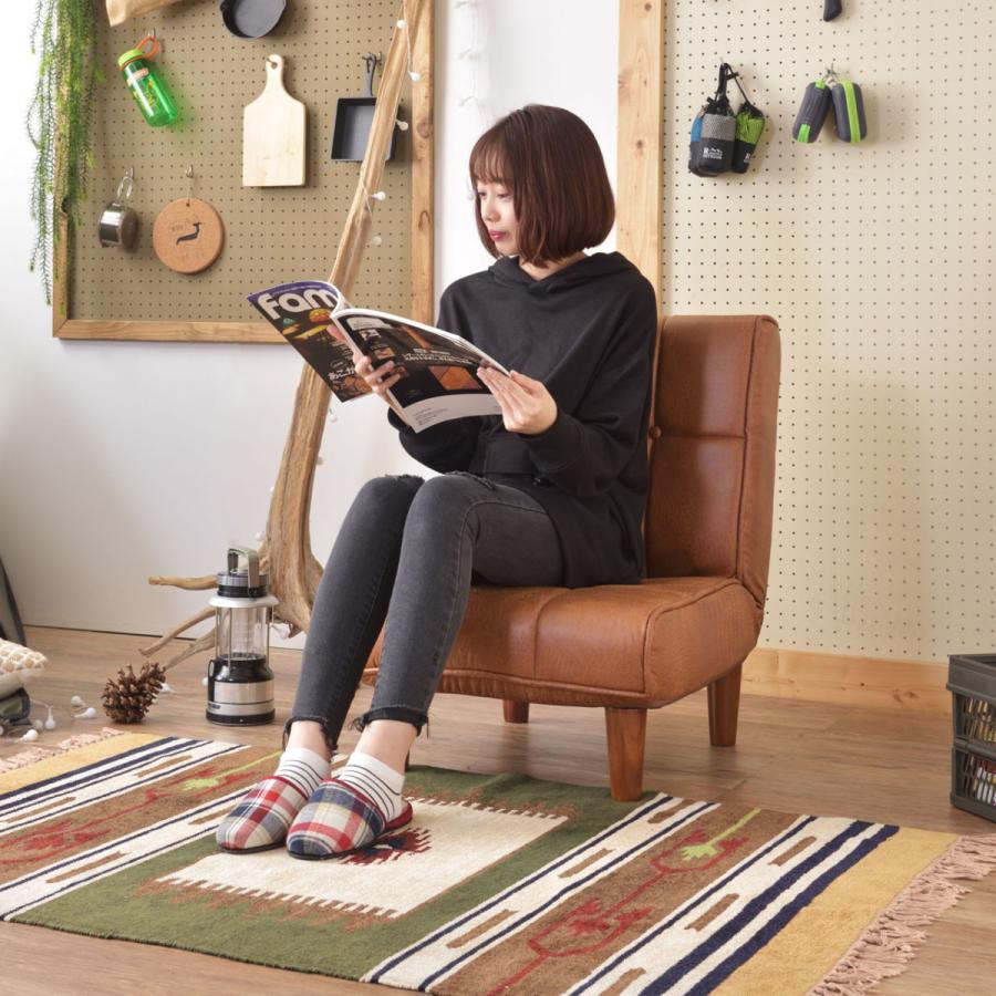 東谷 フロアソファ RKC-937LBR 1381 東谷 一人用ソファ フロアソファ 座椅子 42段階リクライニング 幅51