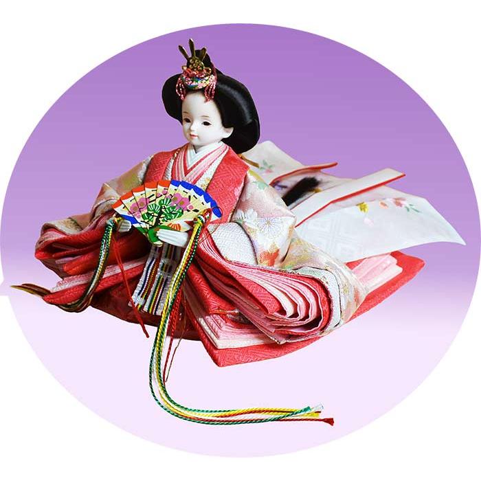 ワンランク上の雛人形 プリンセス雛人形 三人官女つき三段式収納セット