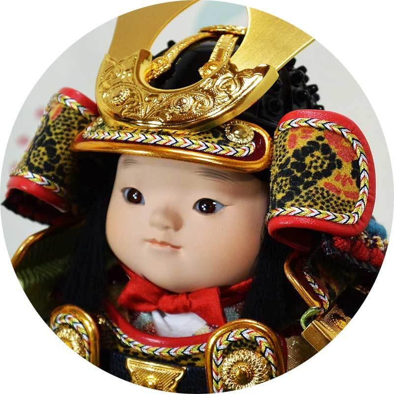 五月人形 兜飾り 子供大将　海（かい）桐箱収納セット　コンパクトでりりしい表情で人気　 ※お名前立て札とオルゴールの写真たてつき＜56-8202＞_2