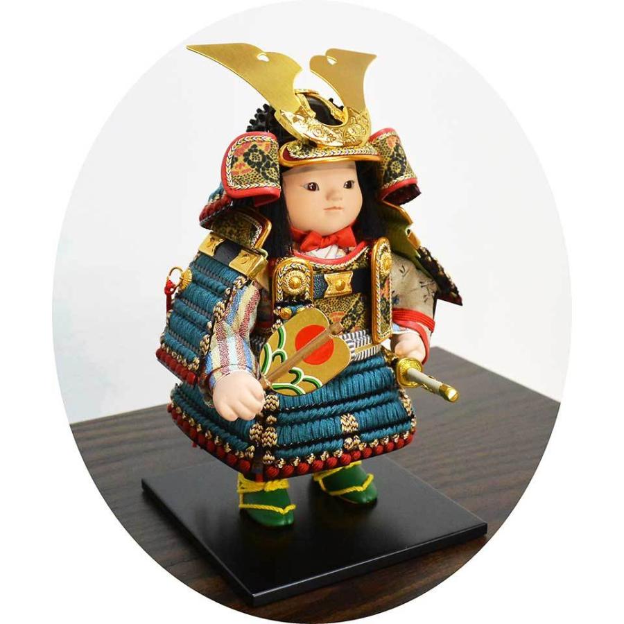 五月人形 兜飾り 子供大将　海（かい）桐箱収納セット　コンパクトでりりしい表情で人気　 ※お名前立て札とオルゴールの写真たてつき＜56-8202＞_4