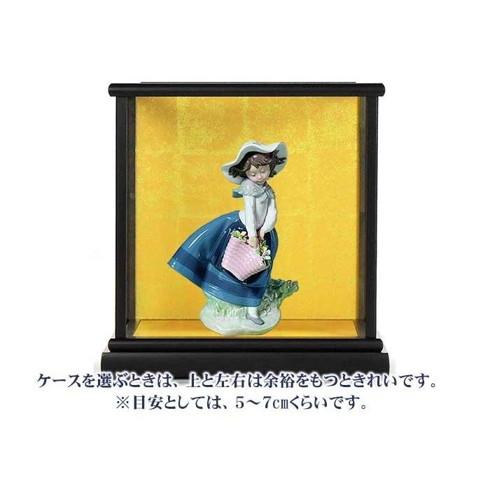 ガラスケース　カブセしき（おすすめ）日本製国産　人形ケース　置物ケース　家具調マホガニー色　K-H-28 ※前巾24cmX奥行き21cmX高さ28cm（内寸）