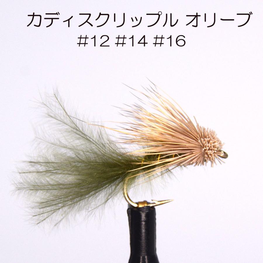 ドライフライ クリップル カディス オリーブ (#12 #14 #16) フライ