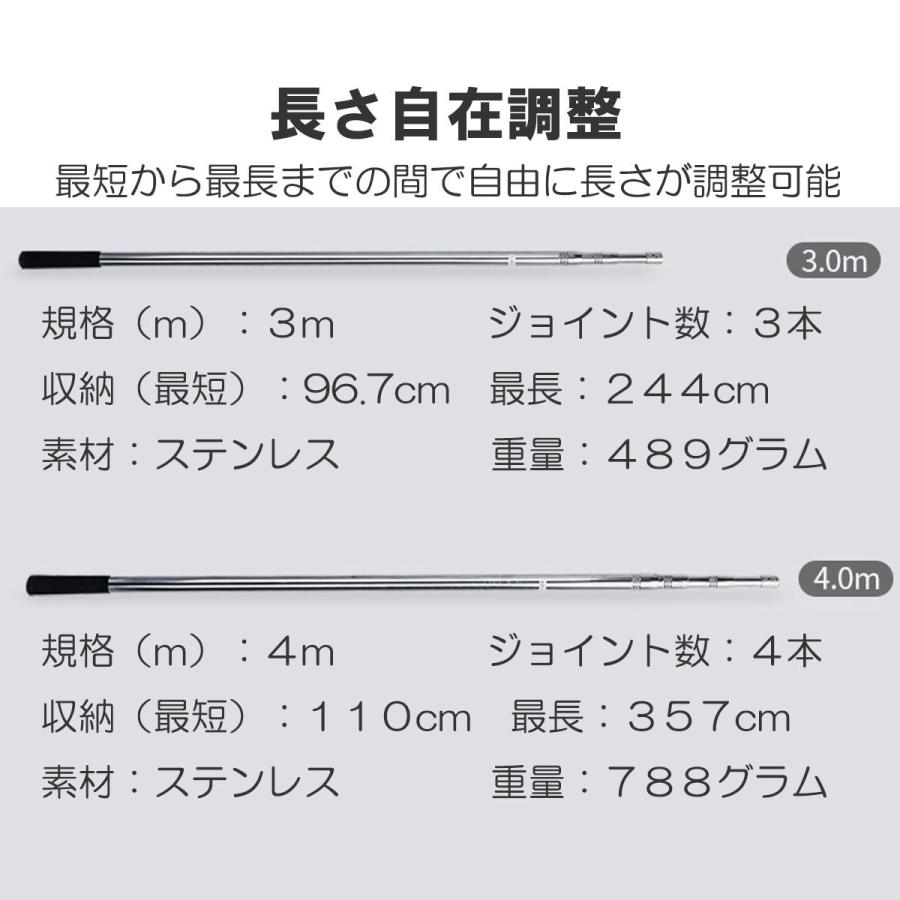 本日セール 【本日セール タモ網 たも 網 おすすめ 青物 4m 3m 堤防 海釣り 海 安い ネット 柄 釣り｜art-lies｜13