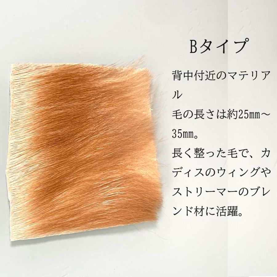 エゾシカ 夏毛 マテリアル 8×8cm フライ 蝦夷鹿 北海道産 エルクヘア