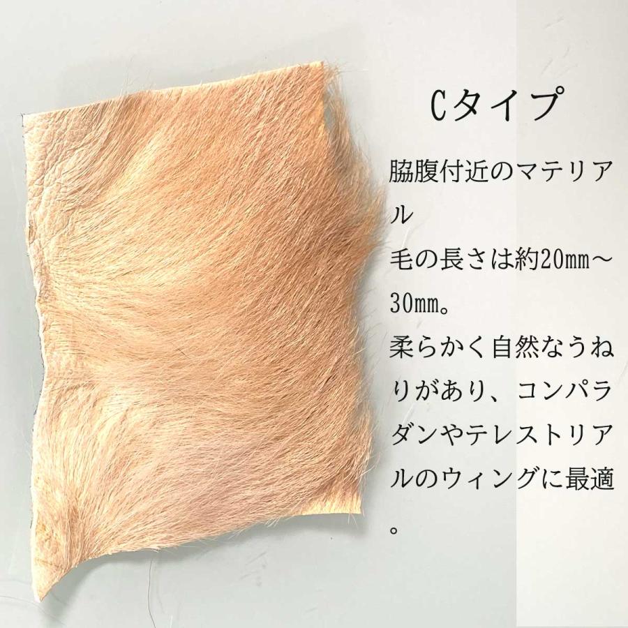 エゾシカ 夏毛 マテリアル 8×8cm フライ 蝦夷鹿 北海道産 エルクヘア