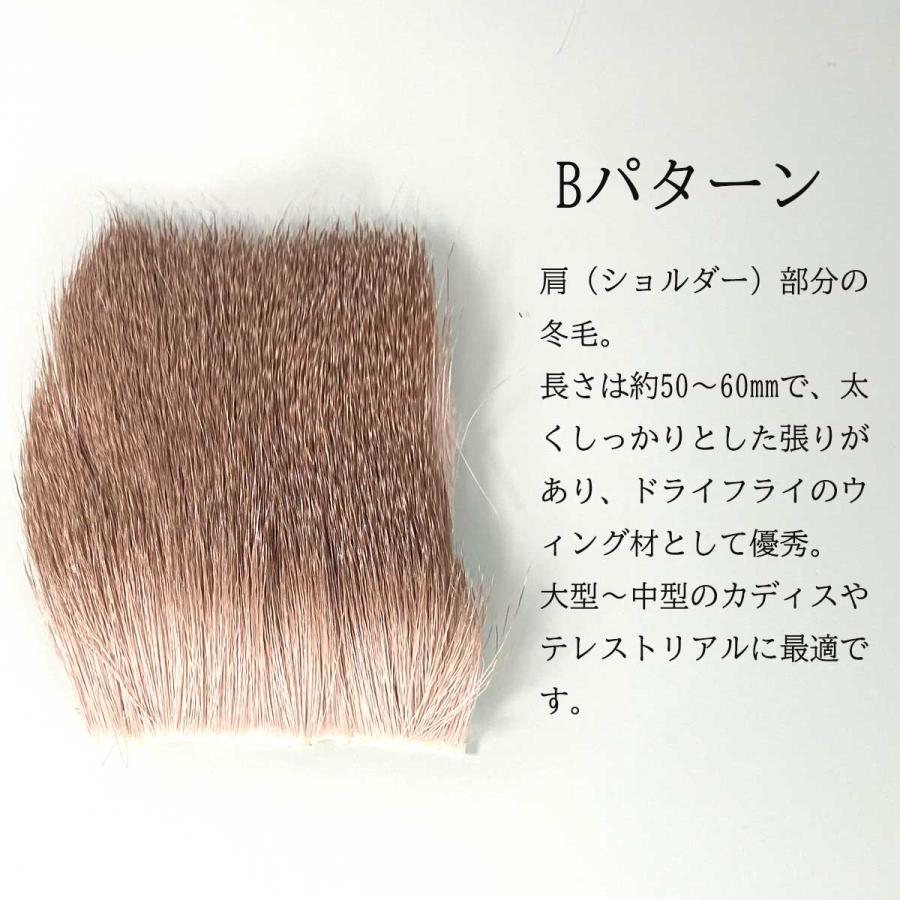 エゾシカ 冬毛 マテリアル 8×8cm フライ 蝦夷鹿 北海道産 エルクヘア