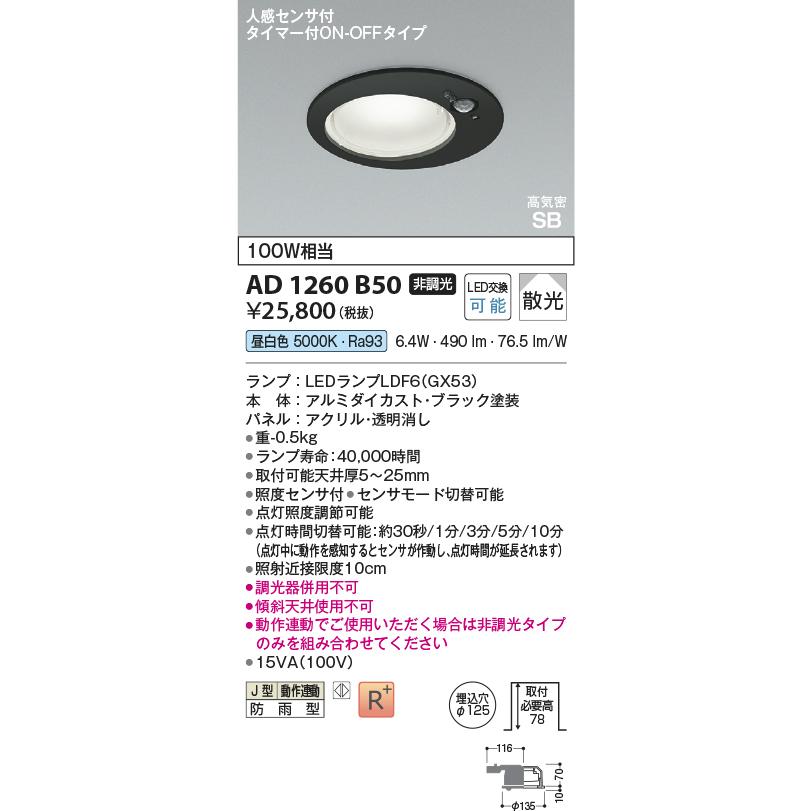 KOIZUMI（コイズミ） ※メーカー欠品中※コイズミ照明f 人感センサ付