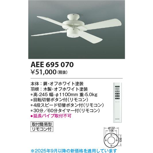 KOIZUMI（コイズミ） コイズミ照明f シーリングファン AEE695070 本体