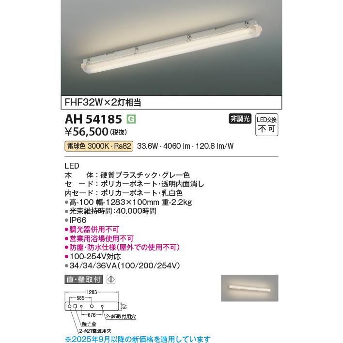 KOIZUMI（コイズミ） コイズミ照明 ベースライト AH54185 工事必要