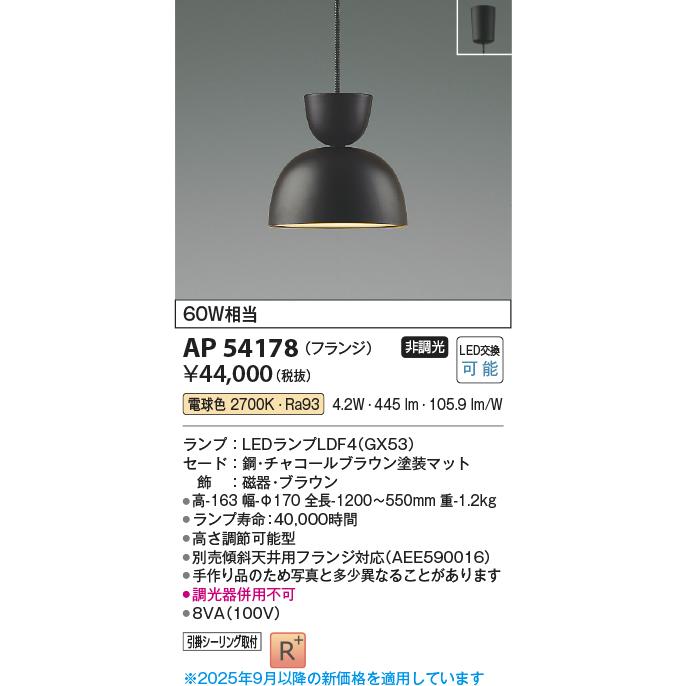 コイズミ照明 直付型ペンダント AP54178 電球色_1