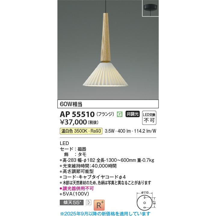 KOIZUMI（コイズミ） コイズミ照明 ペンダント AP55510 工事必要 温