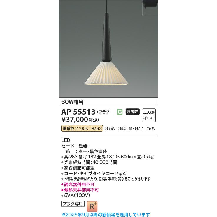 コイズミ　LEDペンダントライト 3灯　ダクトレール用 KOIZUMI（コイズミ） コイズミ照明 ダクトレール用ペンダント AP55513