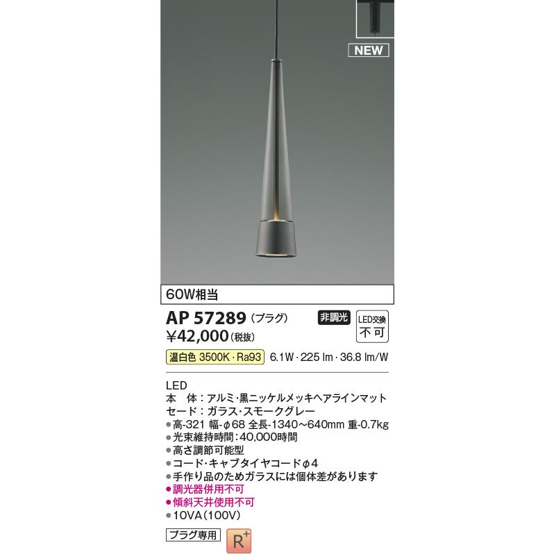 KOIZUMI コイズミ照明 ダクトレール用ペンダント AP57289