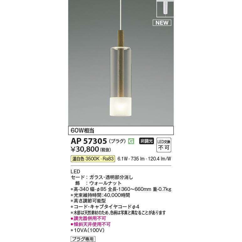 コイズミ照明 ダクトレール用ペンダント AP57305_1
