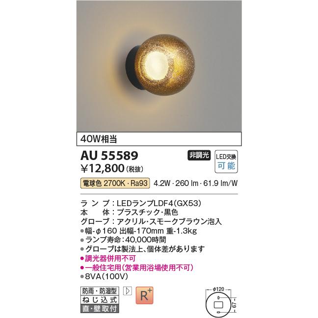 KOIZUMI（コイズミ） コイズミ照明 防雨防湿型ブラケット AU55589 工事