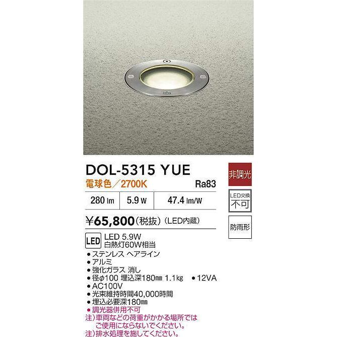大光電機 ※メーカー欠品中※ グラウンドライト DOL5315YUE 工事