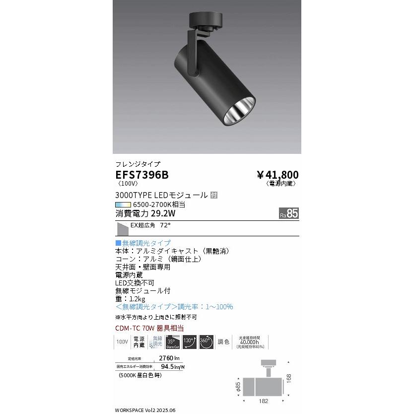 遠藤照明 スポット EFS7396B ＥＸ超広角 工事必要