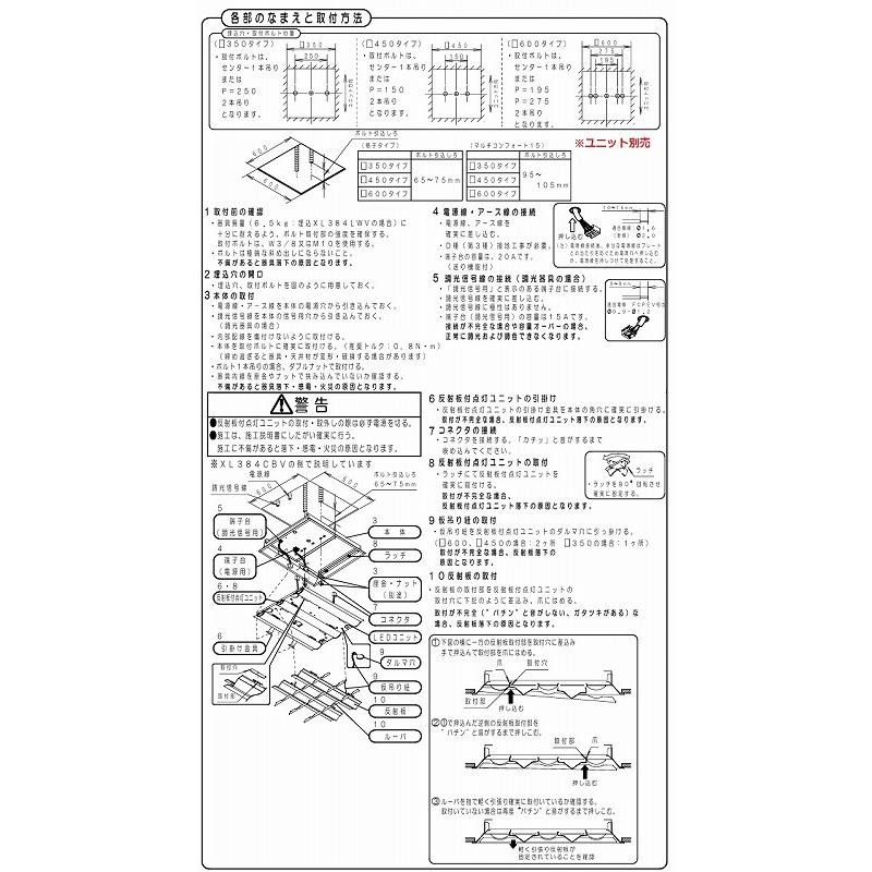 Panasonic スクエアタイプLED照明器具 23年製 未使用品 5セット 一体型LEDベースライト スクエアシリーズ 直付型・埋込兼用型 下面開放