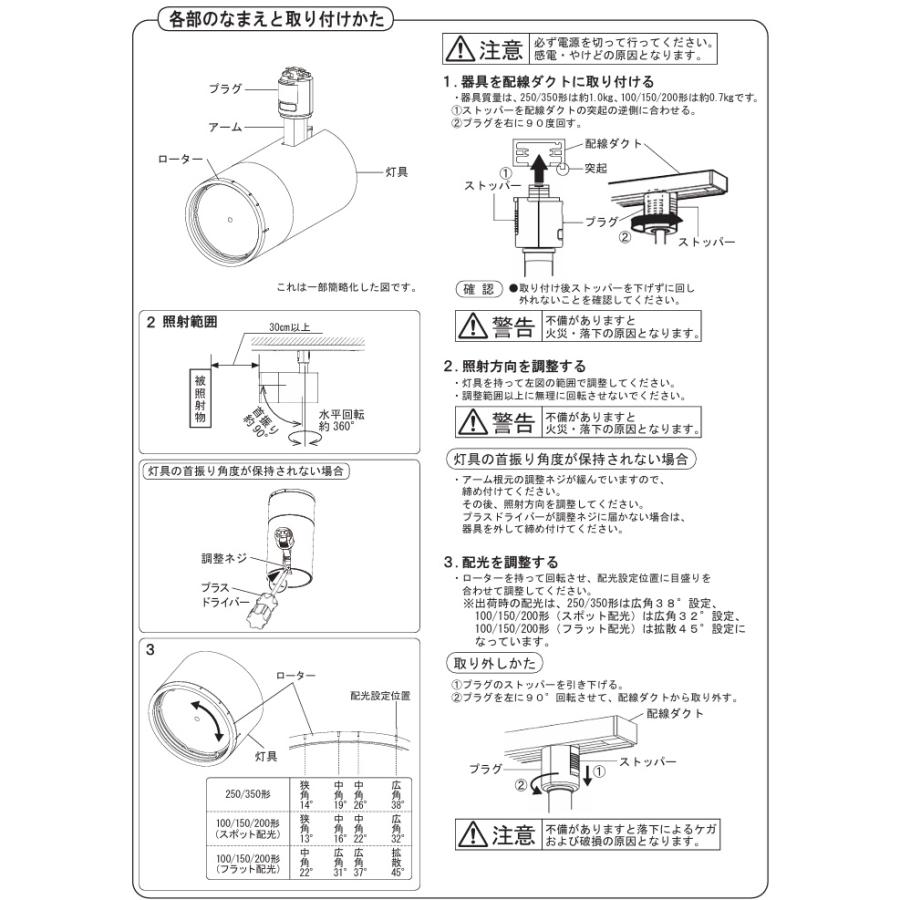 パナソニック ダクトレール用スポット NTS01102BLE1 フラット配光 温白色_3