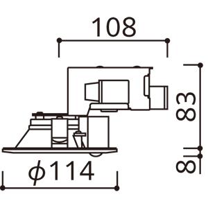 ODELIC（オーデリック） 人感センサー付ダウンライト OD261742R 電球色