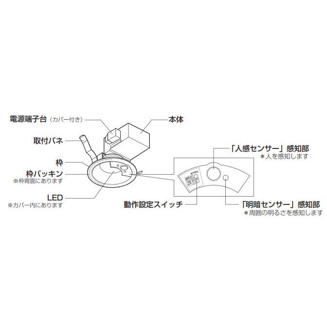 ODELIC（オーデリック） 人感センサー付ダウンライト OD361461R 電球色