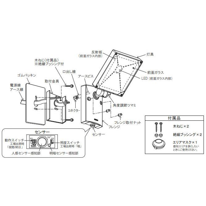 ODELIC オーデリック 人感センサ付アウトドアスポットライト