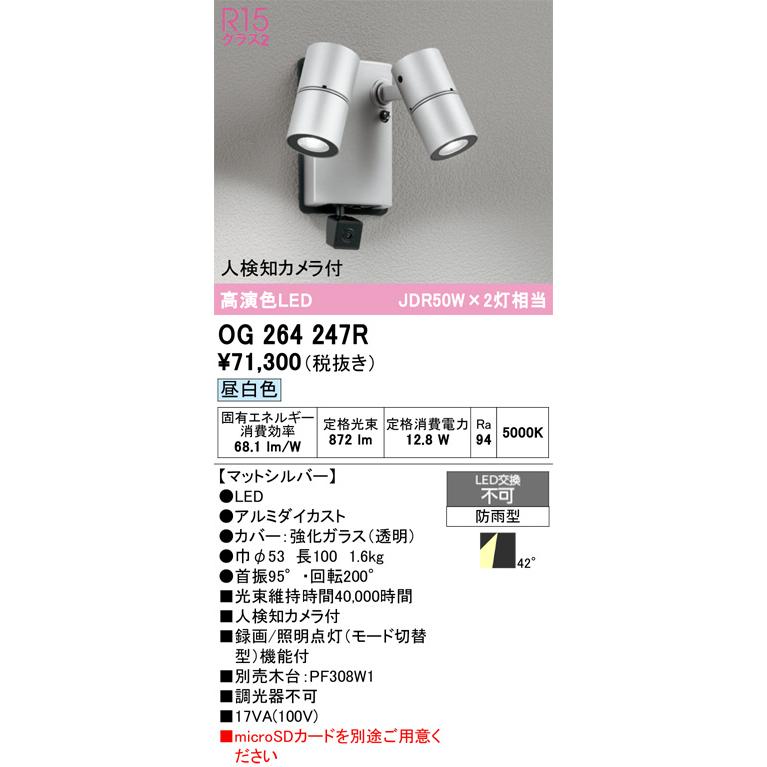 ODELIC（オーデリック） ※メーカー欠品中※オーデリック 人検知カメラ付