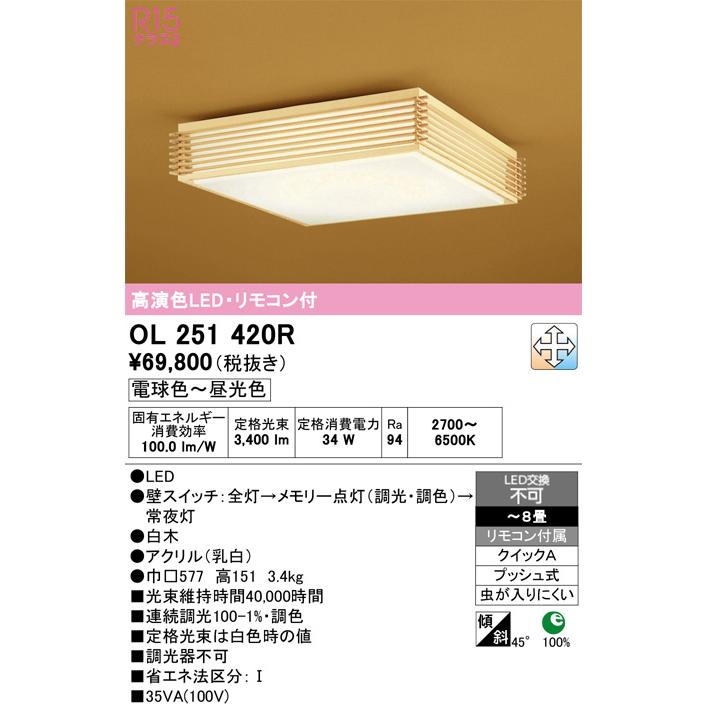 オーデリック和風天井照明器具　LED化改良済　OL112005 ODELIC（オーデリック） ☆オーデリック OL291024R LED和風シーリング