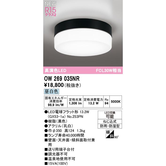 ODELIC（オーデリック） ポーチライト OW269035NR FCL30W相当 昼白色