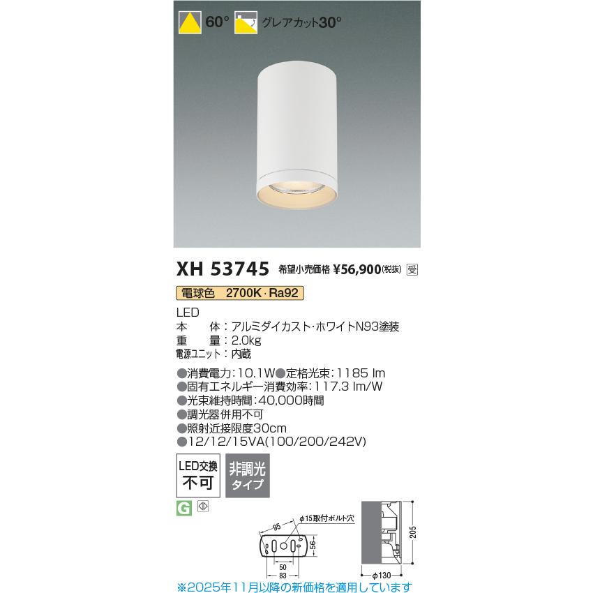 KOIZUMI（コイズミ） コイズミ照明 シーリングダウン XH53745 工事必要