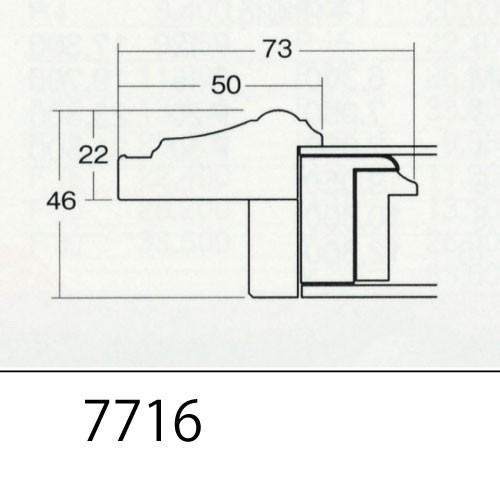 額縁 油彩額縁 7716 P10 号(530×410) （アクリル仕様・木製・油絵用