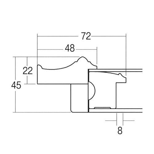 額縁 油彩額縁 7720 F20 号(727×606) （アクリル仕様・木製・油絵用