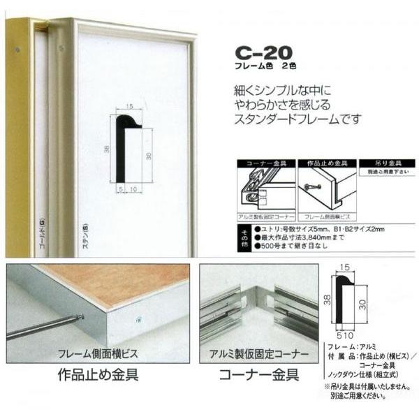 額縁 出展用仮額縁：C-20(C20) F8 号(380×455) （Cライン） : マルニ