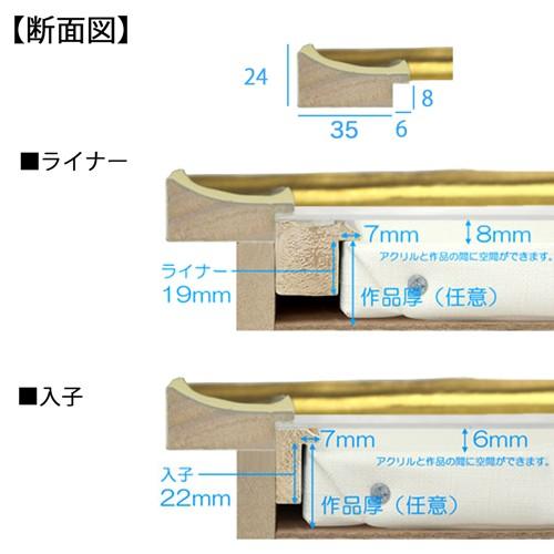 油彩額縁 MRN-A5005-D P12 号(606×455)（UVカットアクリル仕様 木製 油絵用額縁 キャンバス用フレーム）の画像