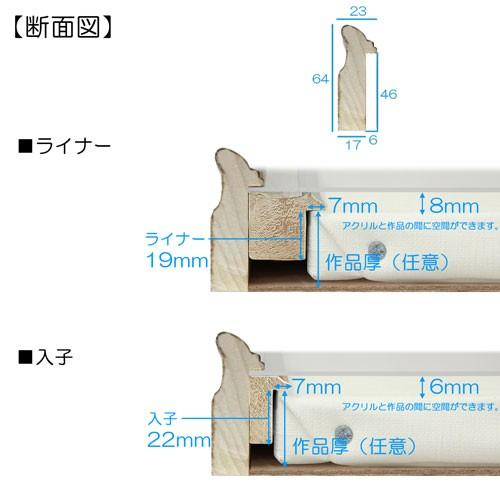油彩額縁 MRN-A5009-C WF6 号(820×318)（UVカットアクリル仕様 木製 油絵用額縁 キャンバス用フレーム）の画像