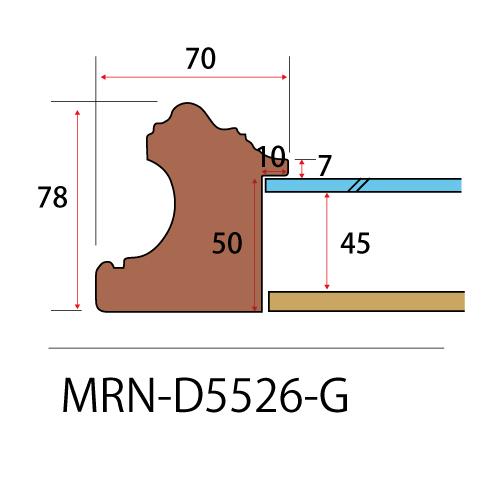 額縁 MRN-D5526-G 70角(700×700mm) 正方形 フレーム （UVカットアクリル） 木製の画像