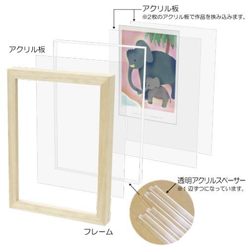 チャオ　ボックスフレーム アクリル板が抜ける大中小3点　抜けない1点 額縁 クリアボックスフレーム:MRN-K1510 30角（フレーム内寸