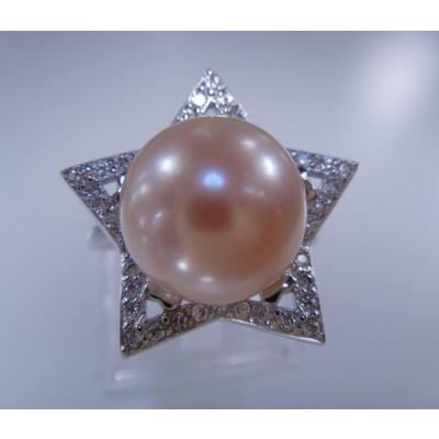 m4197 綺麗 大粒　天然真珠　指輪サイズ調節自由 11.5mm 925銀 パール｜art-mei｜02