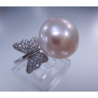 m4199 綺麗 大粒　天然真珠　指輪サイズ調節自由 11.8mm 925銀 パール｜art-mei｜02