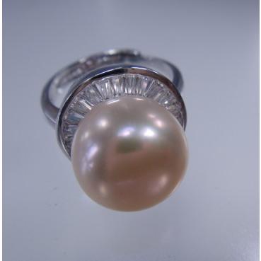 m4203 綺麗 大粒　天然真珠　指輪サイズ調節自由 11.6mm 925銀 パール｜art-mei｜04