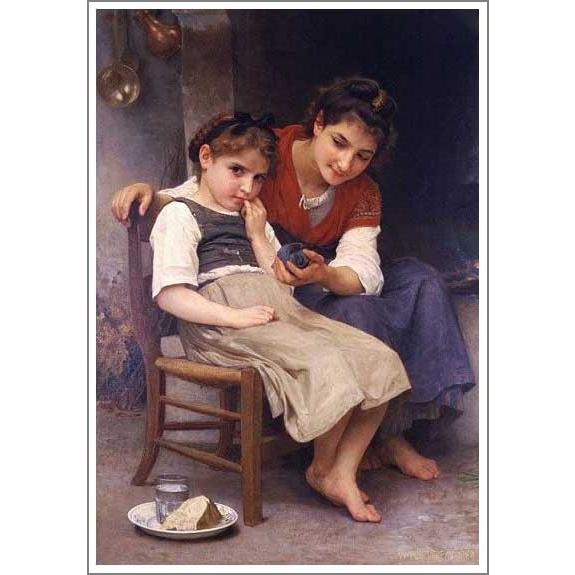 複製画 送料無料 絵画 油彩画 油絵 模写ブグロー「すねる少女」F15(65.2×53.0cm)プレゼント 贈り物 名画 オーダーメイド 額付き 直筆