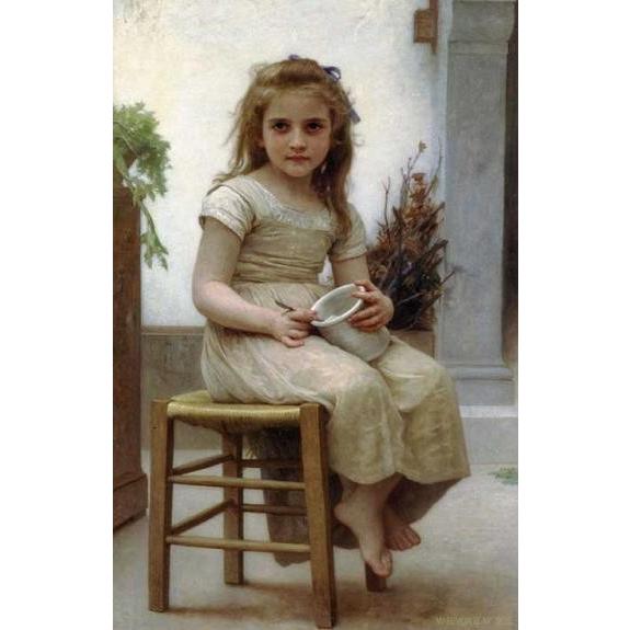 複製画 送料無料 絵画 油彩画 油絵 模写ブグロー「Just a Taste」F15(65.2×53.0cm)プレゼント 贈り物 名画 オーダーメイド 額付き 直筆