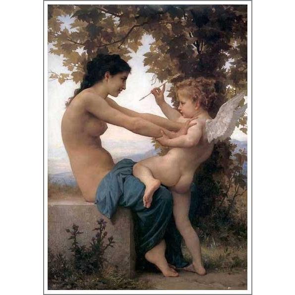 複製画 送料無料 絵画 油彩画 油絵 模写ブグロー「エロスの誘惑に抗