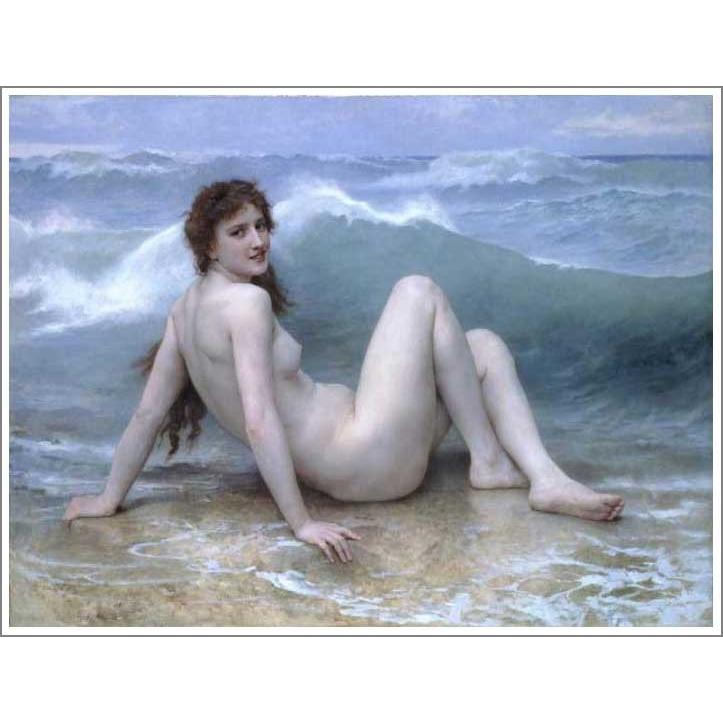 複製画 送料無料 絵画 油彩画 油絵 模写ブグロー「波（The Wave）」F15(65.2×53.0cm)プレゼント 贈り物 名画 オーダーメイド 額付き 直筆